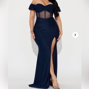 Navy Blue Floor Length Gown
New With Tags
